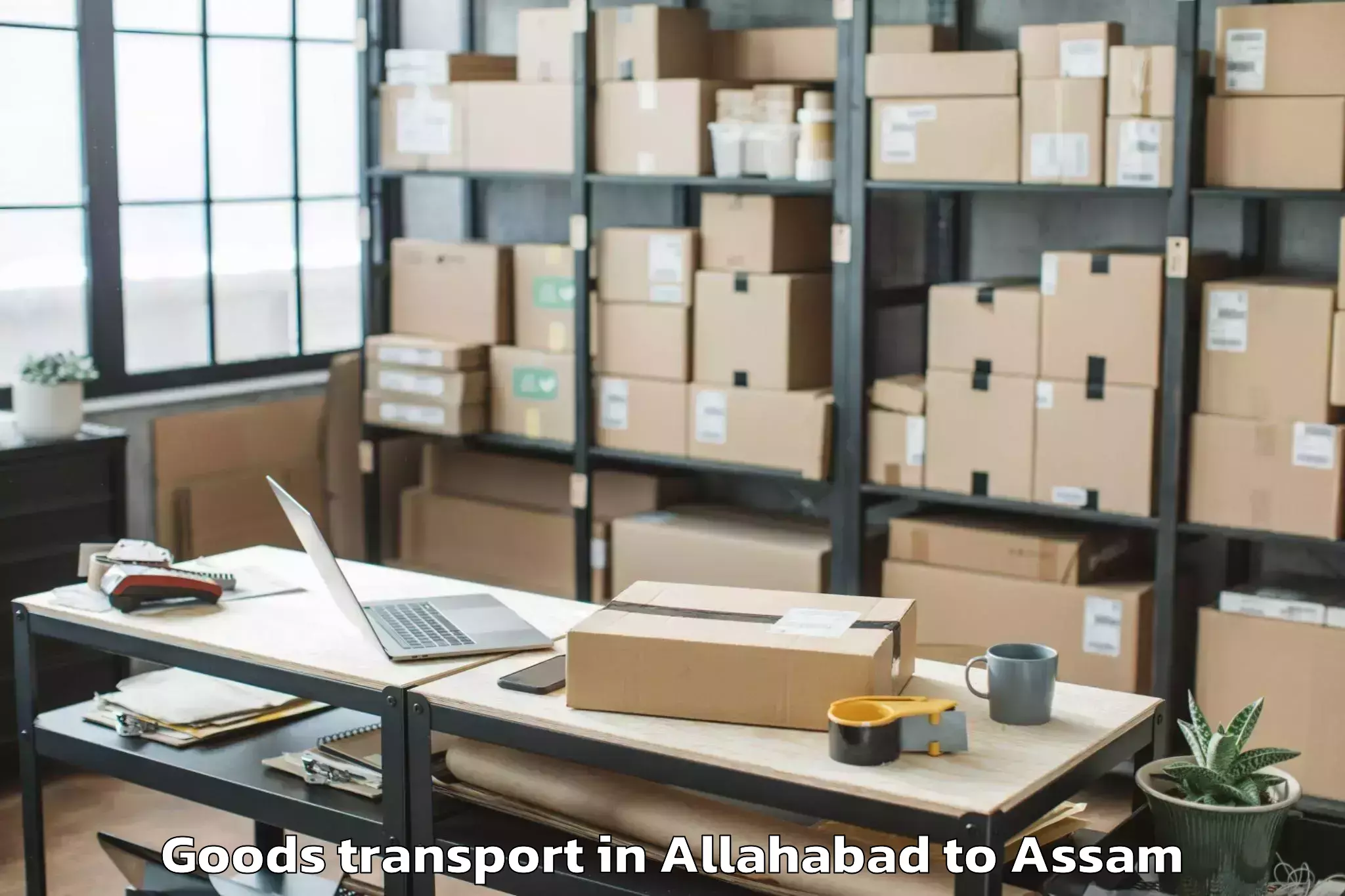 Book Your Allahabad to Sualkuchi Goods Transport Today